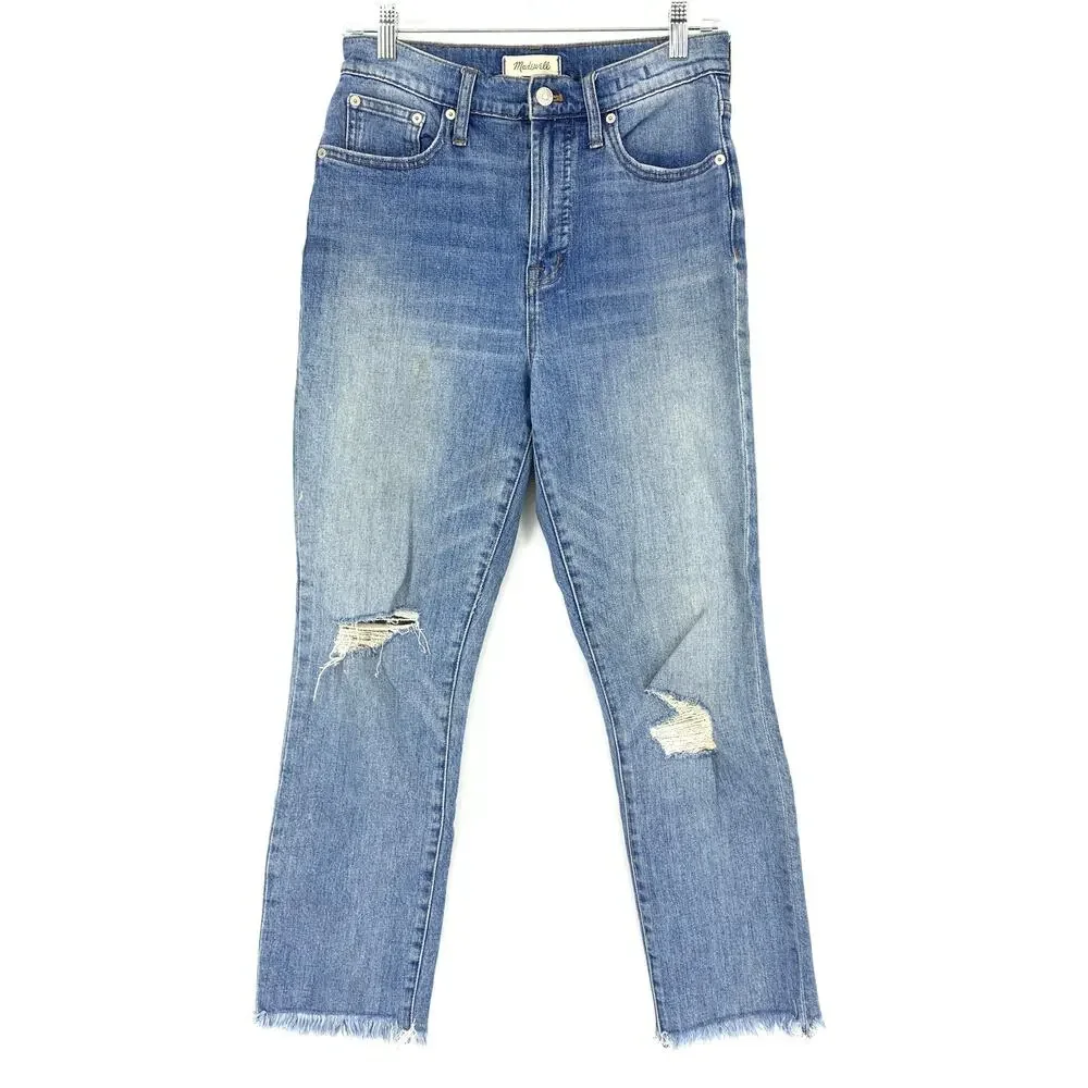 Madewell Jeans Women's Size 28 Perfect Vintage Cut Off Straight Leg Blue
